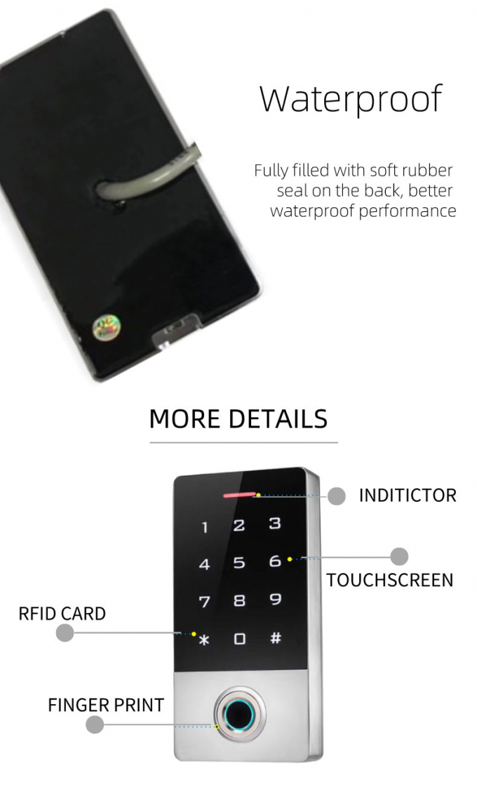 Waterproof Finger Print RFID Card Password Access Control Keypad